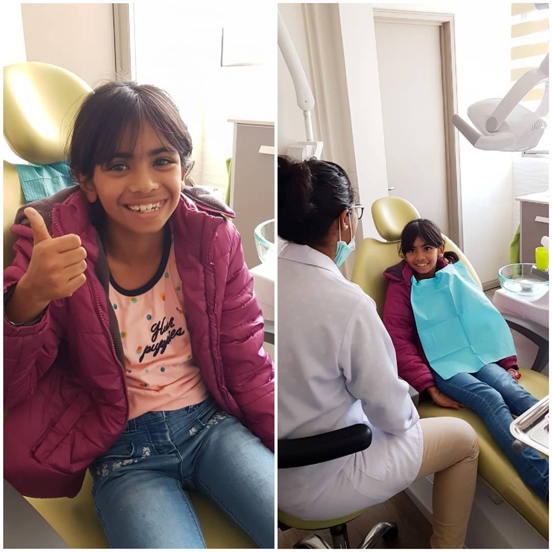Painless dental extraction for a little girl